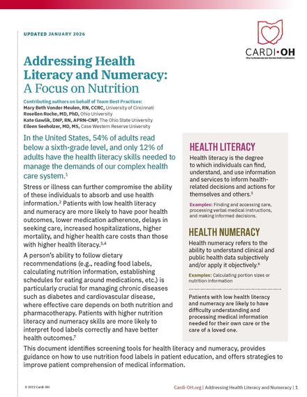 Addressing Health Literacy and Numeracy: A Focus on Nutrition