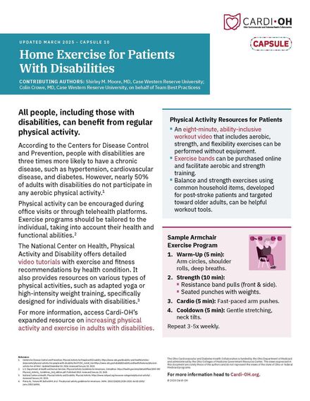 Capsule 10 - Home Exercise for Patients With Disabilities