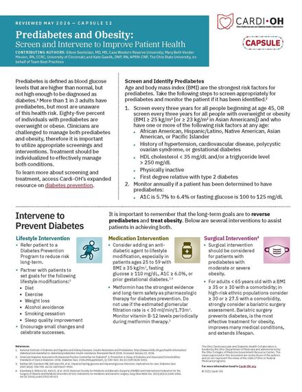 Capsule 12 - Prediabetes and Obesity: Screen and Intervene to Improve Patient Health