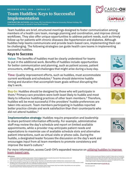 Capsule 17 - Team Huddles: Keys to Successful Implementation