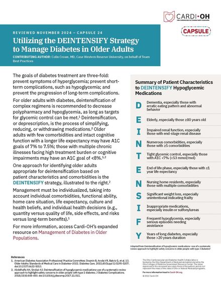 Capsule 24 - Utilizing the DEINTENSIFY Strategy to Manage Diabetes in Older Adults