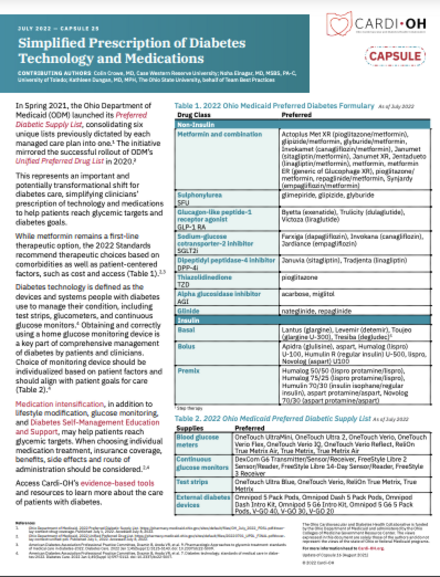 Capsule 25 - Simplified Prescription of Diabetes Technology and Medications