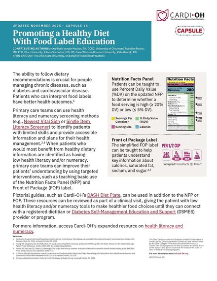 Capsule 28 - Promoting a Healthy Diet With Food Label Education