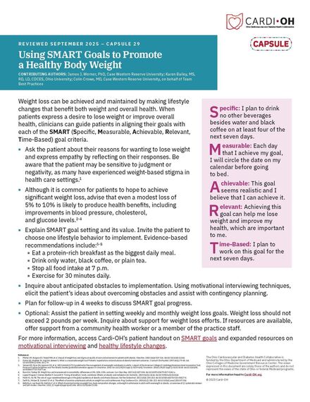 Capsule 29 - Using SMART Goals to Promote a Healthy Body Weight