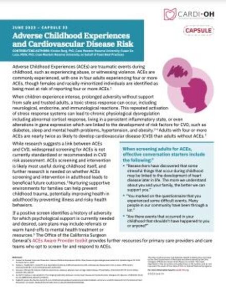 Capsule 33 - Adverse Childhood Experiences and Cardiovascular Disease Risk