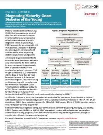 Capsule 34 - Diagnosing Maturity-Onset Diabetes of the Young