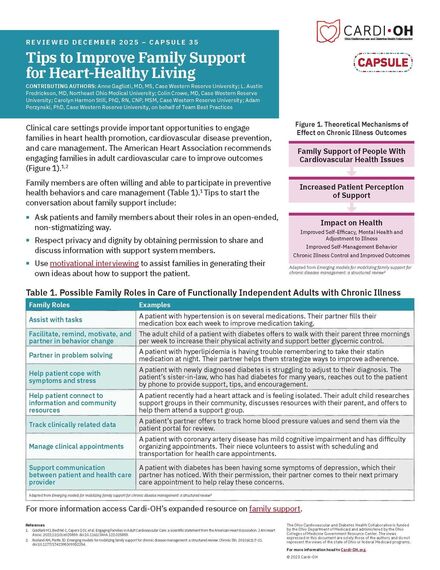 Capsule 35 - Tips to Improve Family Support for Heart-Healthy Living