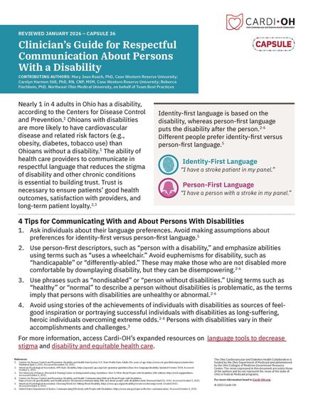Capsule 36 - Clinician's Guide for Respectful Communication About Persons With a Disability