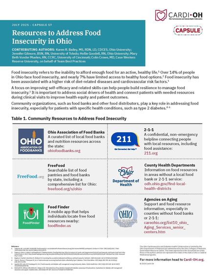 Capsule 57 - Resources to Address Food Insecurity in Ohio