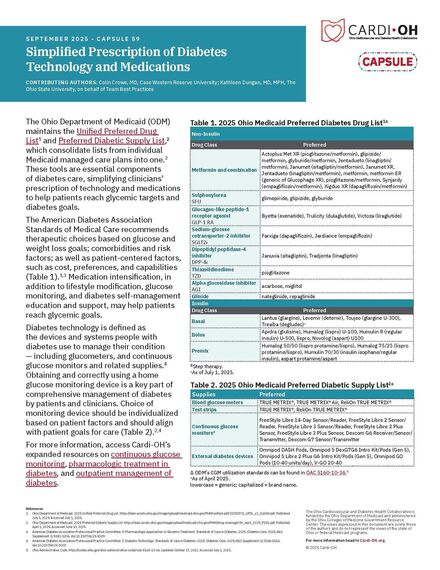 Capsule 59 - Simplified Prescription of Diabetes Technology and Medications