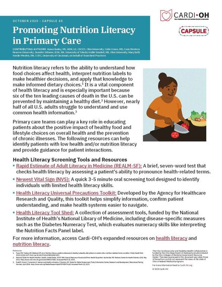 Capsule 60 - Promoting Nutrition Literacy in Primary Care