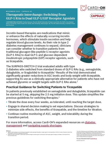 Capsule 61 - Therapeutic Interchange: Switching from GLP-1 RAs to Dual GLP-1/GIP Receptor Agonists
