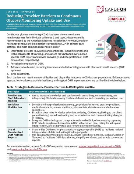 Capsule 68 - Reducing Provider Barriers to Continuous Glucose Monitoring Uptake and Use