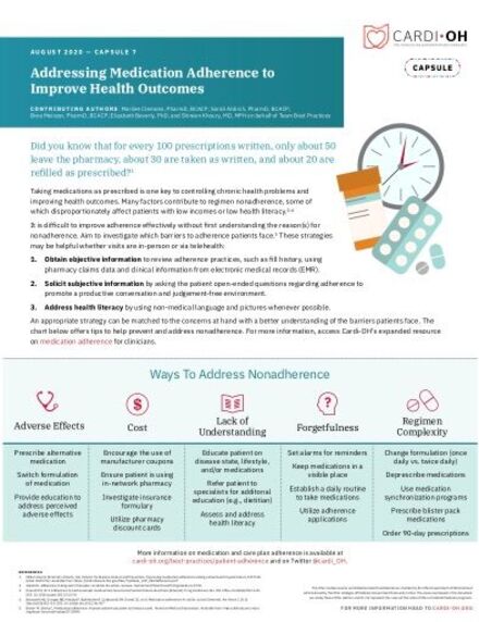 Capsule 7 - Addressing Medication Adherence to Improve Health Outcomes