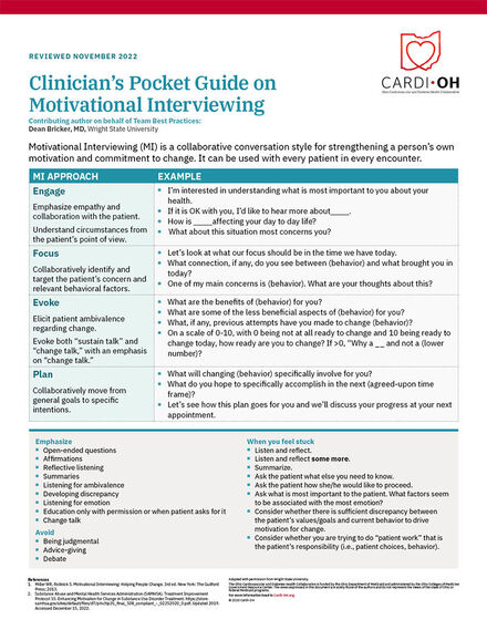 Clinician's Pocket Guide on Motivational Interviewing