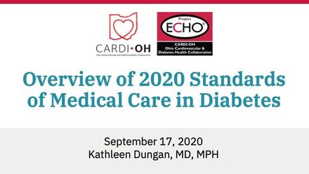 Overview of 2020 Standards of Medical Care in Diabetes