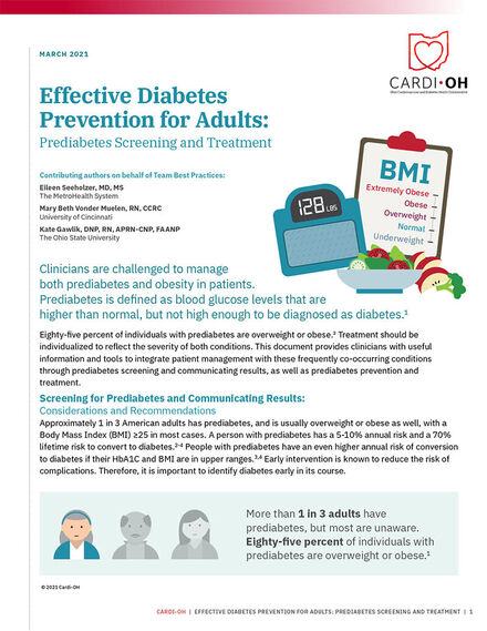 Effective Diabetes Prevention for Adults: Prediabetes Screening and Treatment