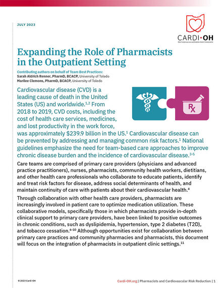 Expanding the Role of Pharmacists in the Outpatient Setting