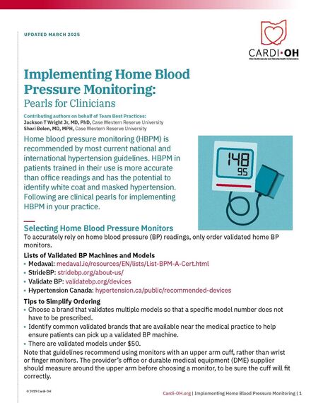 Implementing Home Blood Pressure Monitoring: Pearls for Clinicians