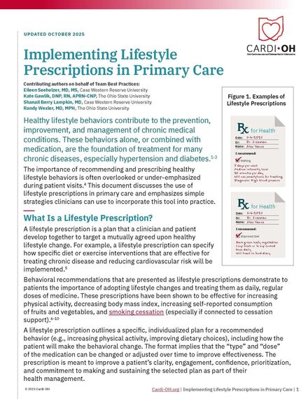 Implementing Lifestyle Prescriptions in Primary Care