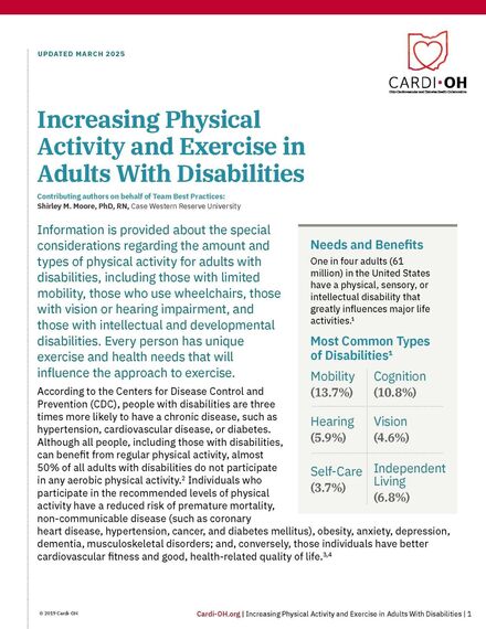 Increasing Physical Activity and Exercise in Adults with Disabilities