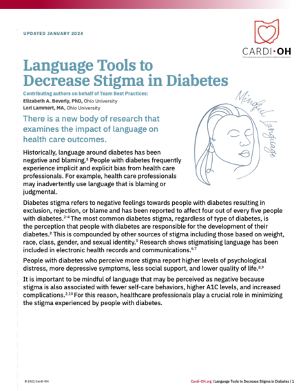 Language Tools to Decrease Stigma in Diabetes