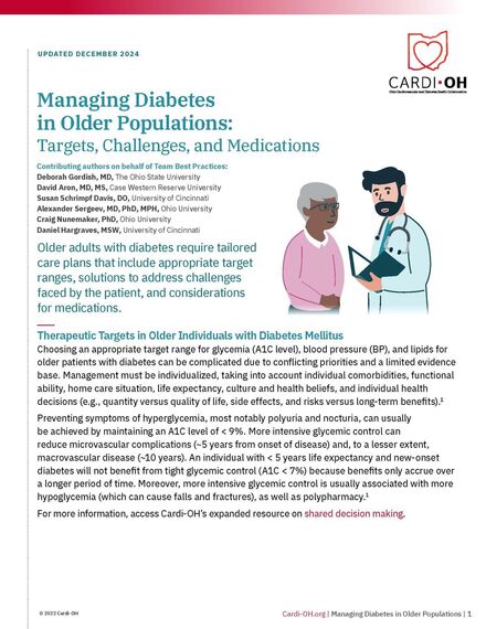 Managing Diabetes in Older Populations: Targets, Challenges, and Medications