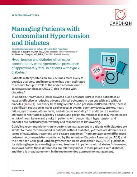 Managing Patients with Concomitant Hypertension and Diabetes