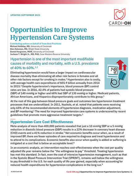Opportunities to Improve Hypertension Care Systems