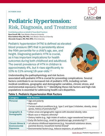 Pediatric Hypertension: Risk, Diagnosis, and Treatment