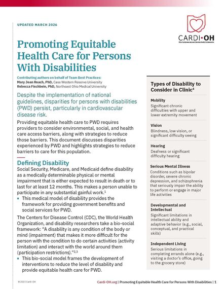 Promoting Equitable Health Care for Persons With Disabilities