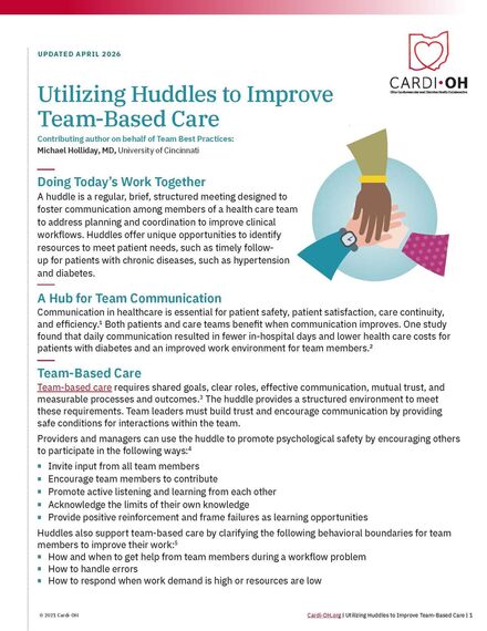 Utilizing Huddles to Improve Team-Based Care